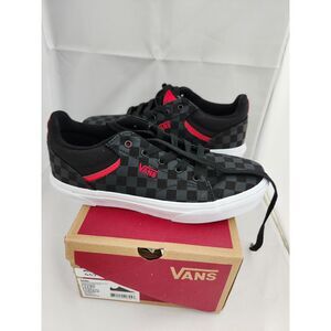 Vans Seldan (Checkerboard) Youth Shoes – Size 3.5 YT – New With Box Black / Red